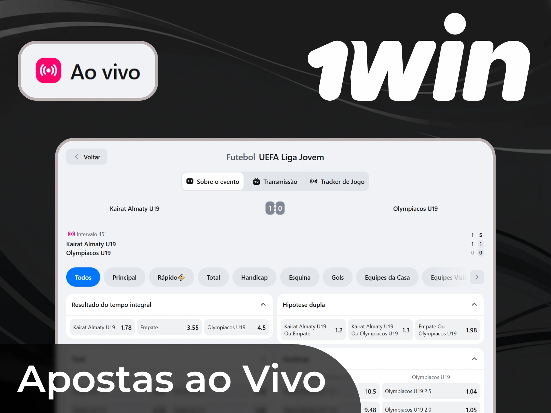 Assista a partidas ao vivo no 1win e faça suas apostas no modo ao vivo.