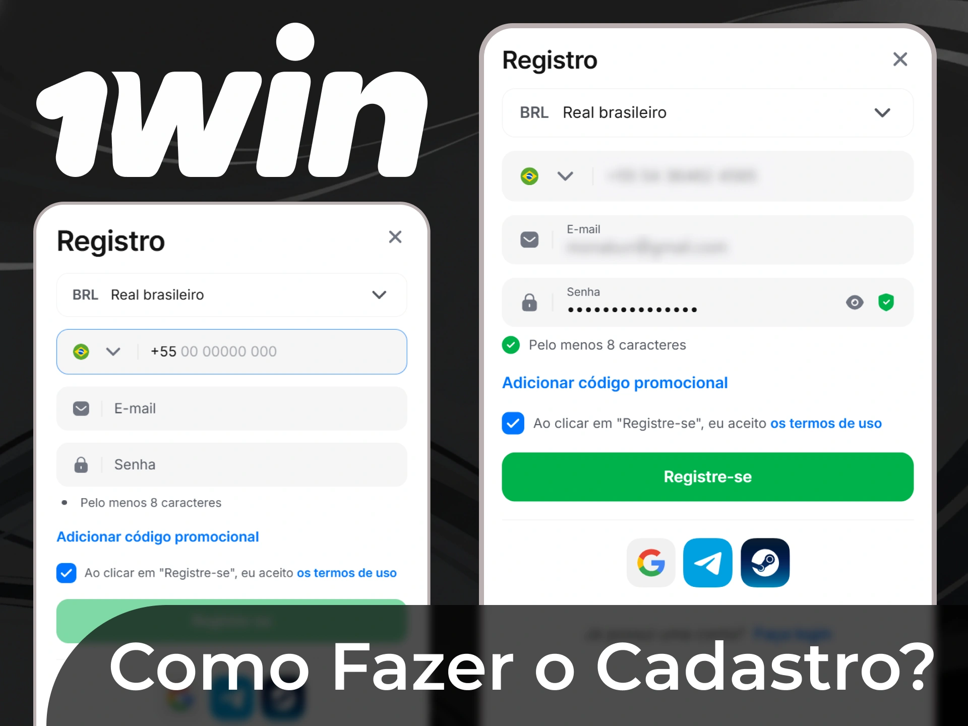 Para jogar 1win por dinheiro real, você precisa criar uma conta.