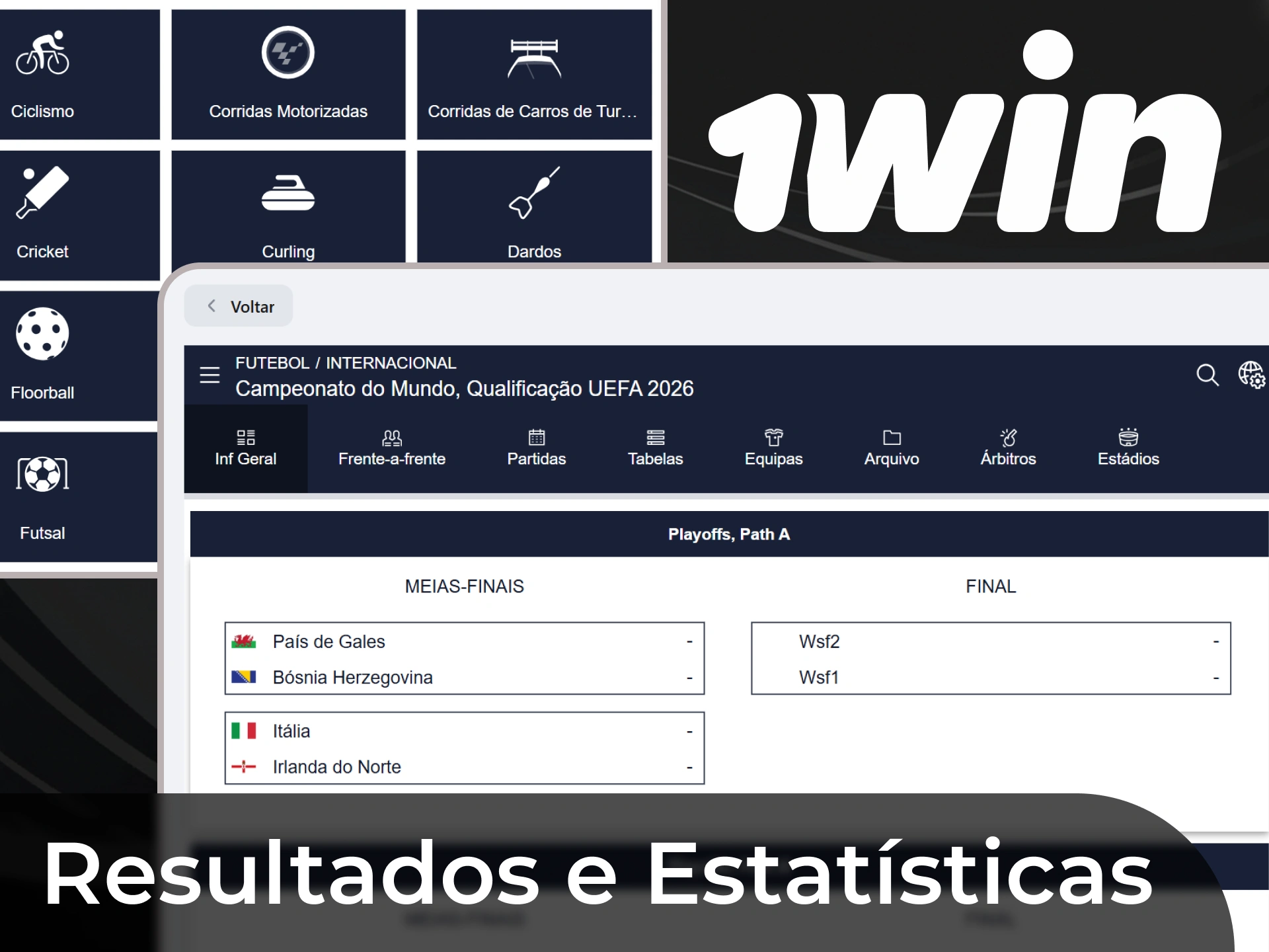No site 1win, você pode encontrar todas as estatísticas de todos os jogos do passado em uma seção especial.